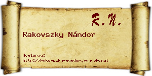 Rakovszky Nándor névjegykártya