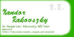 nandor rakovszky business card